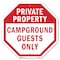 Signmission Private Property Campground Guests, 10 Inch X 10 Inch, Aluminum Metal Signs OC-A-10-31 - alternate 1