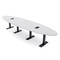 Skutchi Designs 12 Person Conference Table With Power Unit | 14' Oval Table | Harmony Series HAR-OVL-48X168-T.BK-WA7976-EBLK - alternate 1