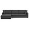 Homeroots 122" Gray Fabric Sofa With Brown Legs 641047 - alternate 1