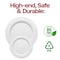 Smarty Had A Party White with Silver Pearl String Round Disposable Plastic Dinnerware Value Set, 240PK 8870-WHSVP-CASE - alternate 4