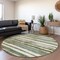 Homeroots 8' Sage And Beige Round Striped Washable Indoor Outdoor Area Rug 605905 - alternate 3