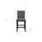 Homeroots 26" Gray and Black Wood and Fabric Counter Height Bar Chair 564782 - alternate 3