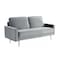 Homeroots 72" Gray Velvet Sofa With Brass Legs 480917 - alternate 3
