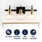 Jonathan Y Marais 21.5" 3-Light Iron/Glass Rustic Vintage LED Vanity Light, Black/Brass Gold JYL3528A - alternate 5