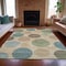 Homeroots 3' X 5' Khaki Fern Green And Teal Blue Geometric Washable Indoor Outdoor Area Rug 630579 - alternate 3