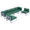 Leisuremod Chelsea 6-Piece Patio Sectional Weathered Grey Aluminum With Green Cushions CSWGR-6G - alternate 1