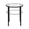 Homeroots 22" Black And Clear Glass And Steel Round End Table 543815 - alternate 4