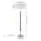 Homeroots 61" Blue Two Light Floor Lamp With White Frosted Glass Drum Shade 523573 - alternate 3