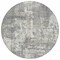 Homeroots 8' Gray And Ivory Round Abstract Washable Indoor Outdoor Area Rug 597970 - alternate 2