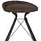 Homeroots 25" Brown and Black Leather and Iron Low Back Counter Height Swivel Bar Chair 527556 - alternate 4