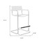 Homeroots 30" White and Silver Leather and Steel Bar Height Bar Chair 667641 - alternate 2