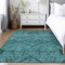 Homeroots 10' X 14' Teal Blue And Aqua Floral Washable Indoor Outdoor Area Rug 588917 - alternate 2