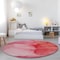 Homeroots 8' Pink Round Abstract Washable Indoor Outdoor Area Rug 559762 - alternate 4