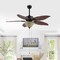 Jonathan Y Poinciana 52" 3-Light Coastal Bohemian Iron/Wood Palm Leaf LED Ceiling Fan w/ Pull Chain, Dark Brown JYL9720B - alternate 5