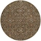 Homeroots 8' Chocolate Red And Green Round Floral Washable Indoor Outdoor Area Rug 604585 - alternate 3