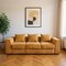 Homeroots 111" Gold Corduroy Modular Ribbed Compression Foam Sofa With Toss Pillows 638096 - alternate 3