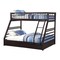 Homeroots Espresso Twin Over Queen Solid Wood Bunk Bed With Storage 285312 - alternate 1