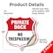 Signmission Private Dock Shield Sign No Trespassing, 12 inch X 12 inch, Vinyl Decal, 2PK SHI-D-2PACK-12-434 - alternate 2