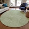 Homeroots 8' Green And Ivory Round Geometric Washable Indoor Outdoor Area Rug 596922 - alternate 3