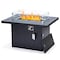 Leisuremod Chelsea Patio Modern Aluminum Propane Fire Pit Table, Black CF44G-BL - alternate 2