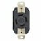 Leviton Flanged Locking Receptacle, L17-30R, 30 A, 600V AC, Three Phase, 3 Pole, Flush Mount, Black 2740 - alternate 1