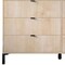 Homeroots 59" Light Natural Manufactured Wood with Black Six Drawer Double Dresser 490828 - alternate 2