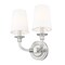 Z-Lite Katerina 2 Light Wall Sconce, Brushed Nickel/White, 11.5 In W 1950-2S-BN - alternate 4