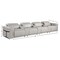 Homeroots 166" Light Gray Top Grain Leather Reclining Metal USB Sofa 720377 - alternate 4