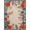 Homeroots 12' X 15' Ivory Green Orange Blue And Red Floral Indoor Outdoor Area Rug 548133 - alternate 1