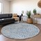 Homeroots 8' Denim Blue And Ivory Round Abstract Washable Indoor Outdoor Area Rug 599708 - alternate 3