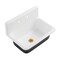 Kingston Brass 30" Cast Iron Single Bowl Wall Mount Kitchen Sink, 2-Hole with Strainer, White/Brushed Brass KGCKWS3020107 - alternate 1