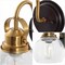 Jonathan Y Shirley 6" 1-Light Farmhouse Industrial Metal LED Vanity Light w/Seeded Glass Globe Shade, Brass Gold JYL7400B - alternate 2