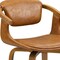 Homeroots Brown And Natural Upholstered Faux Leather Dining Arm Chair 524943 - alternate 3