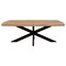 Homeroots 82" Natural And Black Solid Wood And Iron Pedestal Base Dining Table 563914 - alternate 1