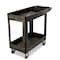 Rubbermaid Commercial High Density Structural Foam Utility Cart with Deep Lipped Plastic Shelves, Flat, 2 Shelf, 500 lbs. FG450089BLA - alternate 1