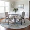 Homeroots 8' Beige And Blue Round Abstract Washable Indoor Outdoor Area Rug 617862 - alternate 3