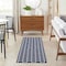 Homeroots 8' Navy Blue And Ivory Geometric Indoor Outdoor Runner Rug 564054 - alternate 2