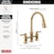 Delta Renaldi Two Handle Pull-Down Bridge Kitchen Faucet Lumicoat Champagne Bronze 2384L-CZ-PR-DST - alternate 4
