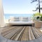 Homeroots 8' Taupe Beige And Brown Round Striped Washable Indoor Outdoor Area Rug 615021 - alternate 3