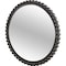 Homeroots 43" Black Metal Round Beaded Framed Accent Mirror 376380 - alternate 1
