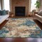 Homeroots 9' X 12' Teal Blue And Copper Abstract Washable Indoor Outdoor Area Rug 631979 - alternate 3