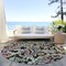 Homeroots 8' Black And Artichoke Green Round Paisley Washable Indoor Outdoor Area Rug 588596 - alternate 3
