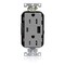 Leviton USB Receptacle, 15 A, 1/2 hp, Gray, PBT M56AC-GY - alternate 1