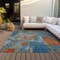 Homeroots 8' X 10' Navy Blue Orange And Ivory Abstract Washable Indoor Outdoor Area Rug 596881 - alternate 2
