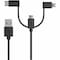 Monoprice Apple MFi Certified USB to Micro USB + USB Type-C + Lightning 3 in 1 C 18789 - alternate 1