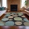 Homeroots 8' X 10' Black Fern Green And Teal Blue Geometric Washable Indoor Outdoor Area Rug 630558 - alternate 3