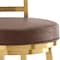 Homeroots 26" Coffee and Gold Faux Leather and Stainless Steel Low Back Counter Height Swivel Bar Chair 569166 - alternate 2