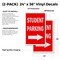 Signmission Student Parking With Arrow, Vinyl Decals Only 24 Inch x 36 Inch, Vinyl Decal, 2PK DSB-2436-2PACK-StudentParkingWithArrow - alternate 2