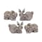 Homeroots Set of Four 4" Gray and Brown Polyresin Rabbit Figurine Tabletop Sculpture, 4PK 518145 - alternate 4