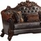 Homeroots 89" Dark Brown Faux Leather and Chenille Sofa And Toss Pillows 490996 - alternate 2